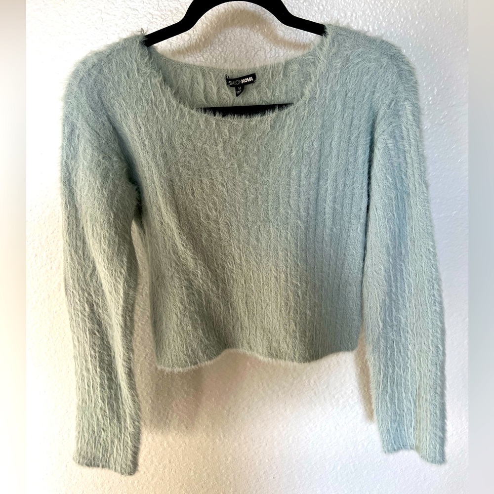 Crop long sleeve sweater